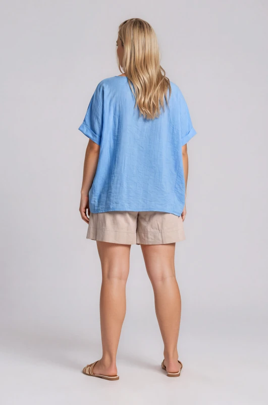 Shorts Elastic Waistband Belt-Scarf