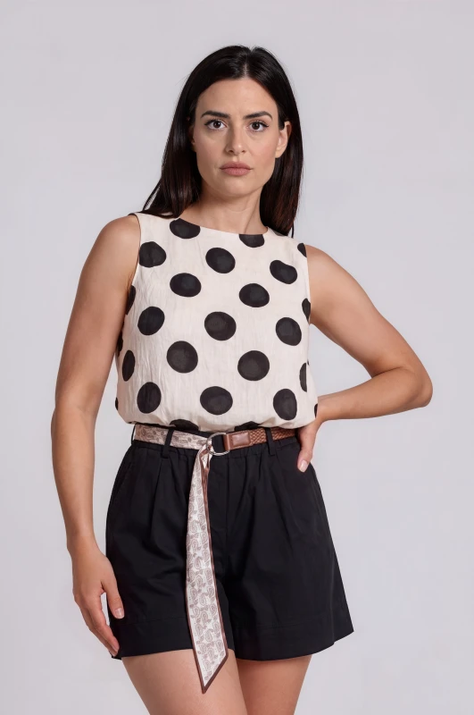 Shorts Elastic Waistband Belt-Scarf