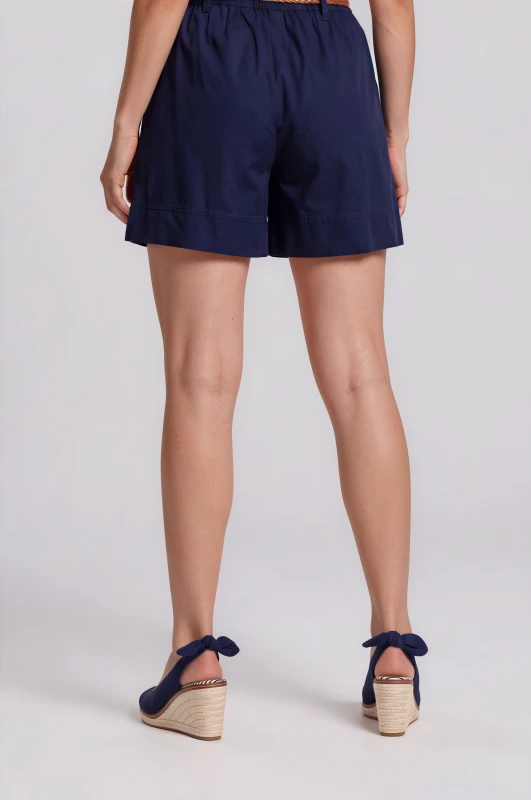Shorts Elastic Waistband Belt-Scarf