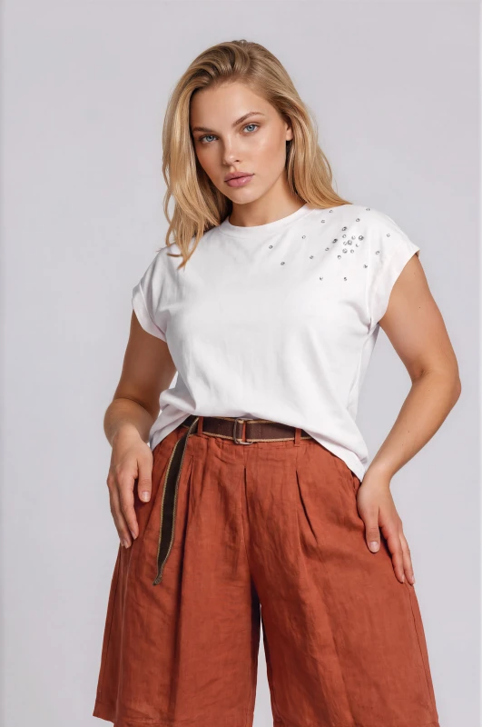Shorts Linen Pleats Belt