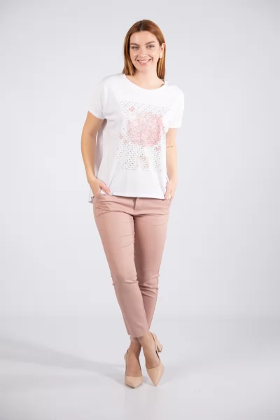 T-shirt Αερόστατο Ροζ-Λευκό