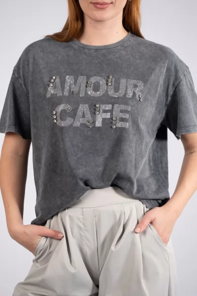 T-Shirt Amour Μαύρο