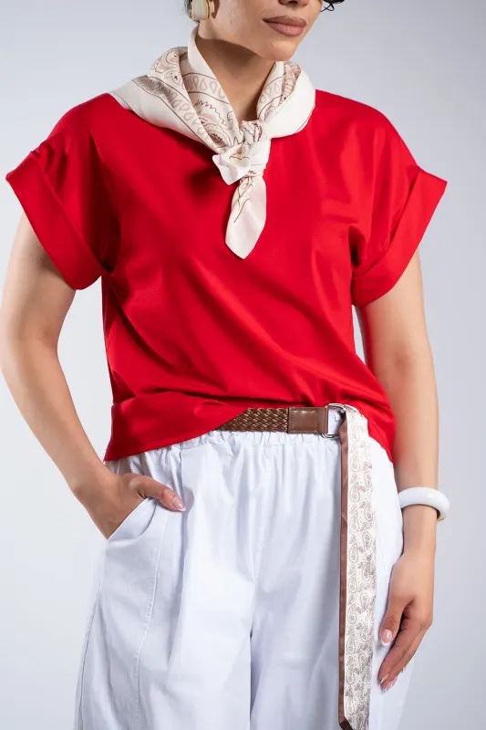 T-shirt Basic Φουλάρι