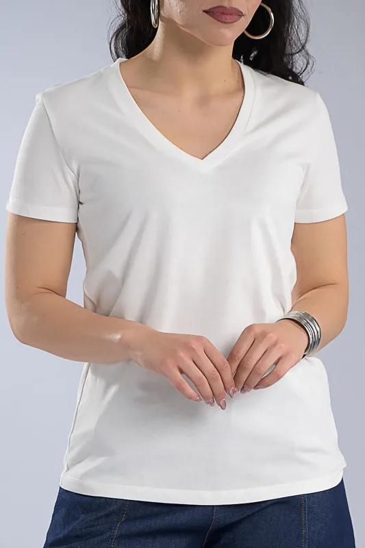 T-Shirt Basic Με V Λαιμόκοψη