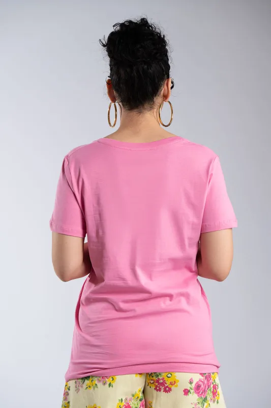 T-Shirt Basic Με V Λαιμόκοψη