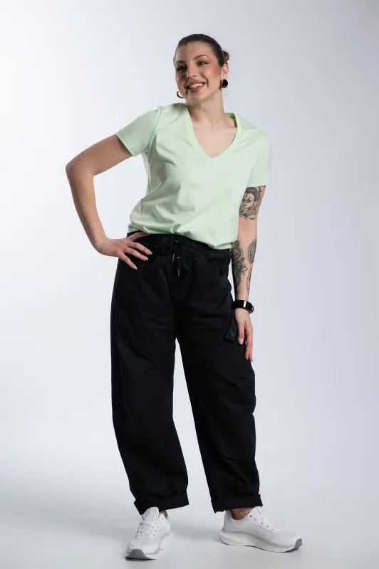 T-Shirt Basic Με V Λαιμόκοψη