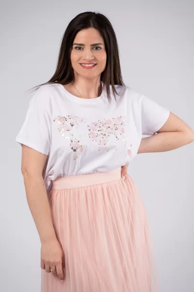 T-Shirt Clover Ροζ-Λευκό