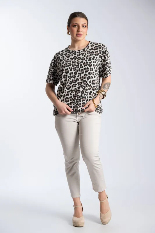 T-shirt Cotton Leopar