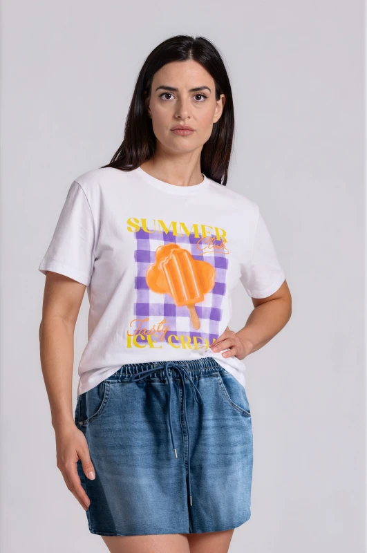 T-shirt Cotton Summer  Ice-cream
