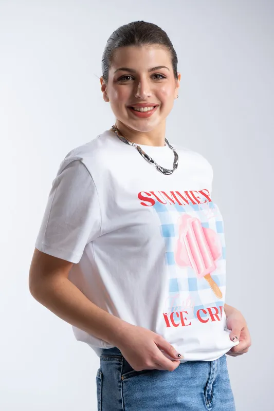 T-shirt Cotton Summer  Ice-cream
