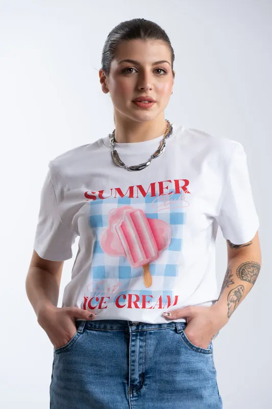 T-shirt Cotton Summer  Ice-cream