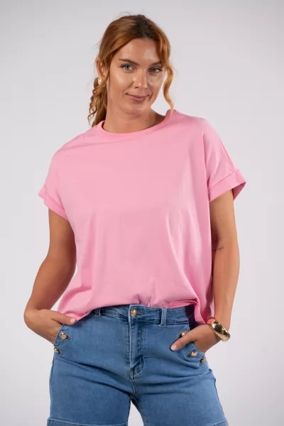 T-Shirt Φιόγκος Πλάτη Ροζ