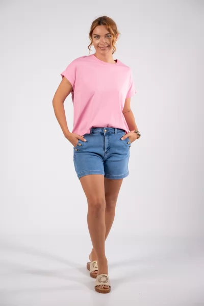 T-Shirt Φιόγκος Πλάτη Ροζ
