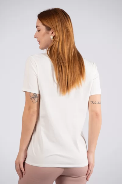 T-Shirt Φιόγκος Στρας Λευκό