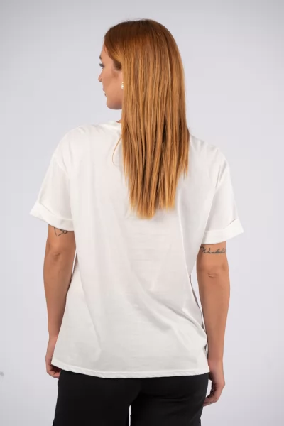 T-Shirt Frida Παγιέτες Λευκό