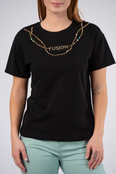 T-Shirt Fusion Μαύρο