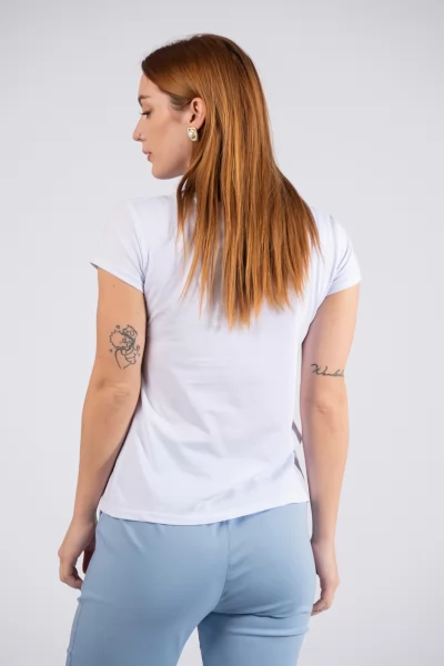 T-Shirt Λαχούρ Γαλάζιο-Λευκό