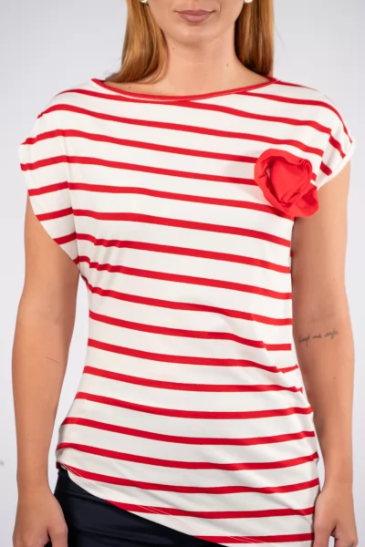 T-Shirt Μαρινιέρα Κόκκινη