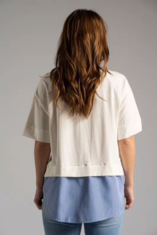 T-shirt Με Τελείωμα Πουκαμίσου