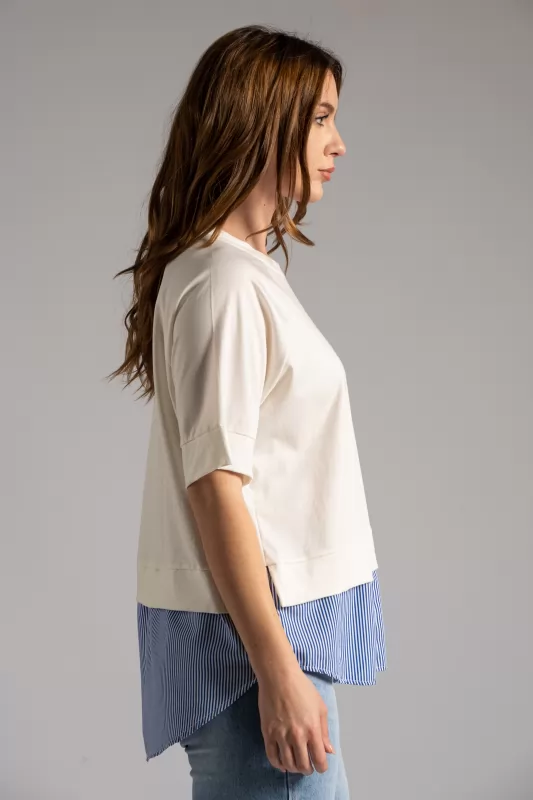 T-shirt Με Τελείωμα Πουκαμίσου