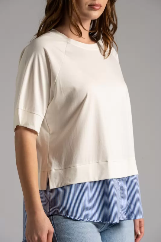 T-shirt Με Τελείωμα Πουκαμίσου