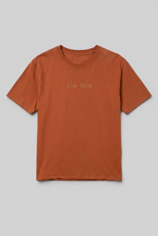 T-Shirt Μονόχρωμο Βαμβακερό Ciao Bella
