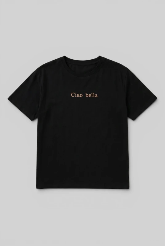 T-Shirt Μονόχρωμο Βαμβακερό Ciao Bella