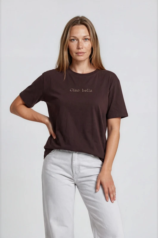 T-Shirt Μονόχρωμο Βαμβακερό Ciao Bella