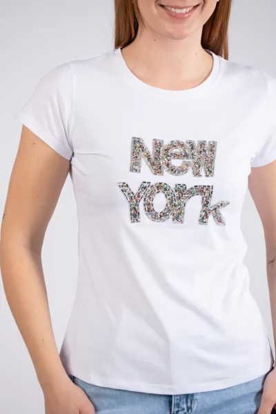 T-Shirt New York Λευκή