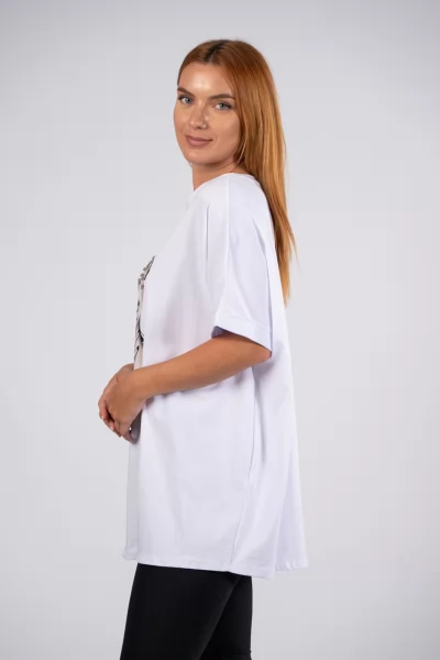 T-Shirt Over Lady Λευκό