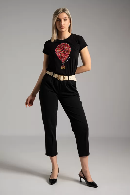 T-shirt Paris Βαμβακερή Κέντημα
