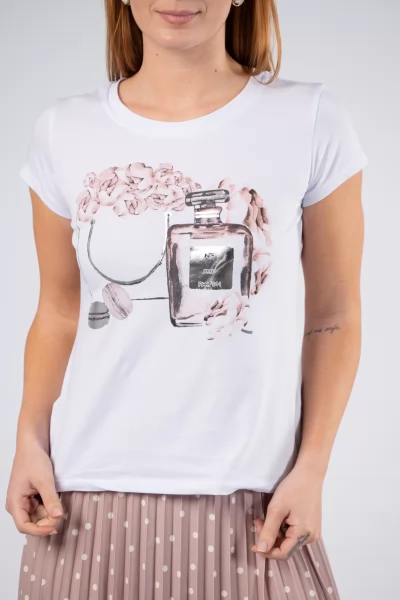 T-Shirt  Perfume Ροζ-Λευκό
