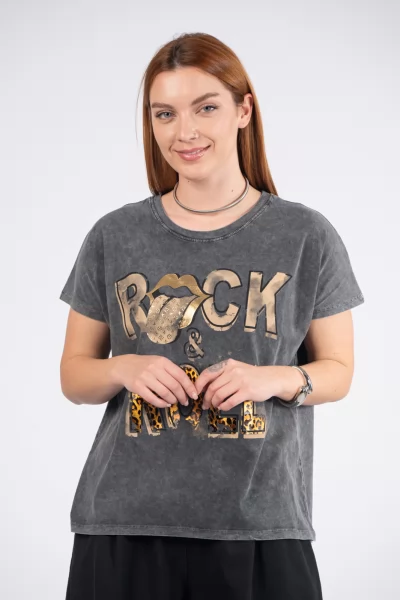 T-Shirt Rock Μαύρο
