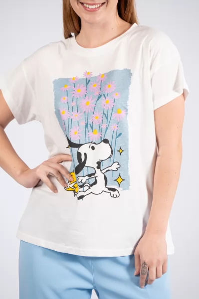 T-Shirt Snoopy-Duck Indigo-Λευκό