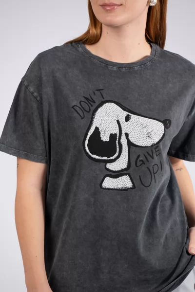 T-Shirt Snoopy Μαύρο