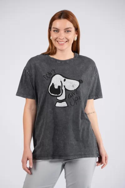 T-Shirt Snoopy Μαύρο