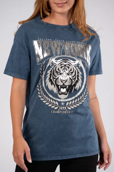 T-Shirt Tiger Denim Blue