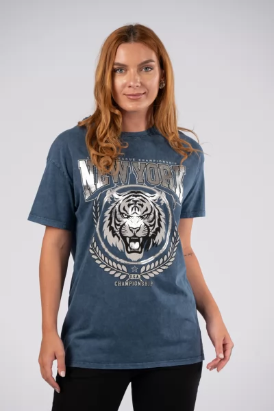 T-Shirt Tiger Denim Blue