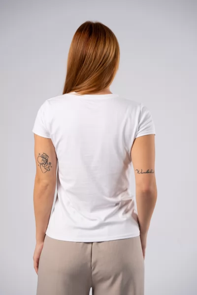 T-Shirt Τσάντα Μπεζ-Λευκό