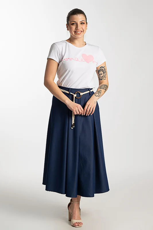 T-Shirt Βαμβακερό Ανάγλυφη Καρδιά