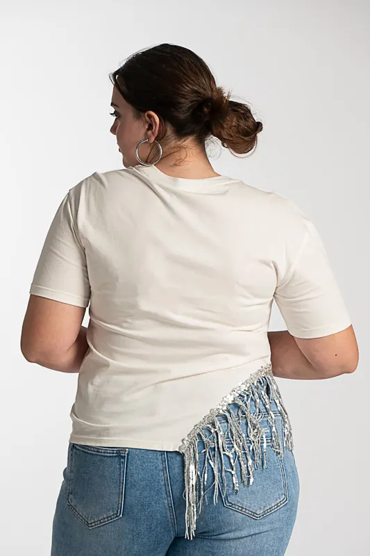 Cotton T-Shirt Cut Fringes