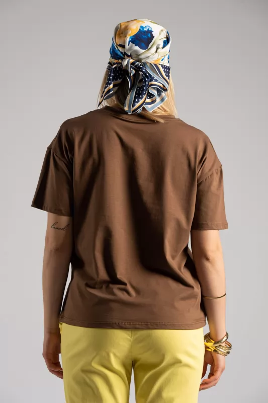T-shirt Βαμβακερό Φουλάρι