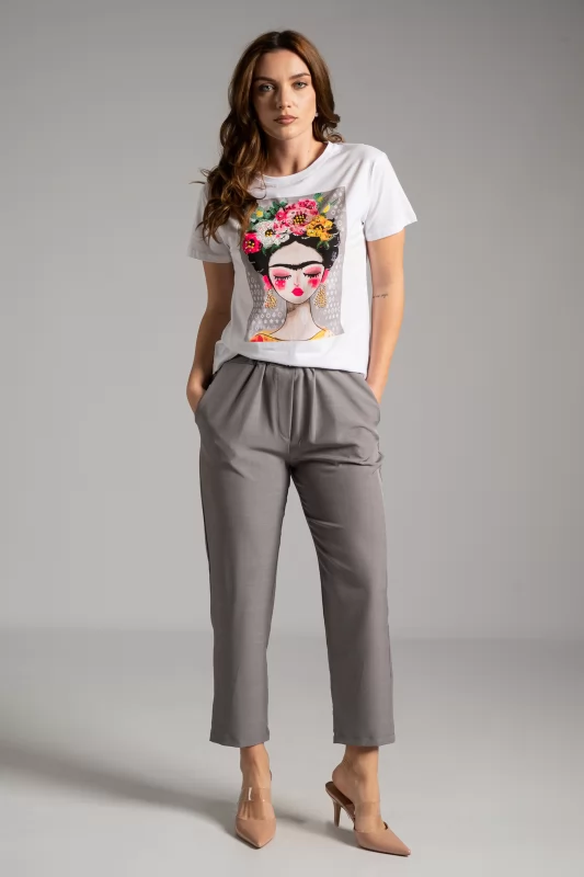 T-shirt Cotton Frida Rhinestone 