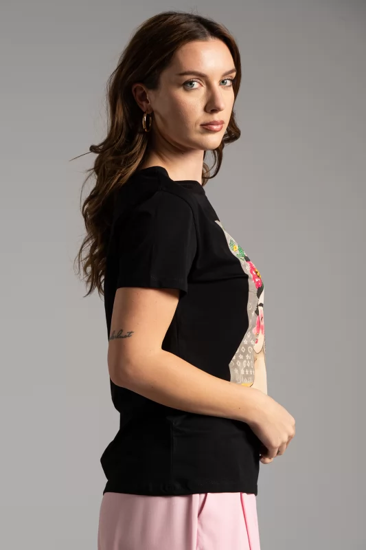 T-shirt Cotton Frida Rhinestone 