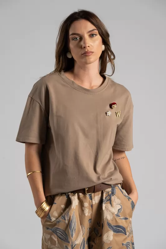 T-shirt Βαμβακερό Καρφίτσες