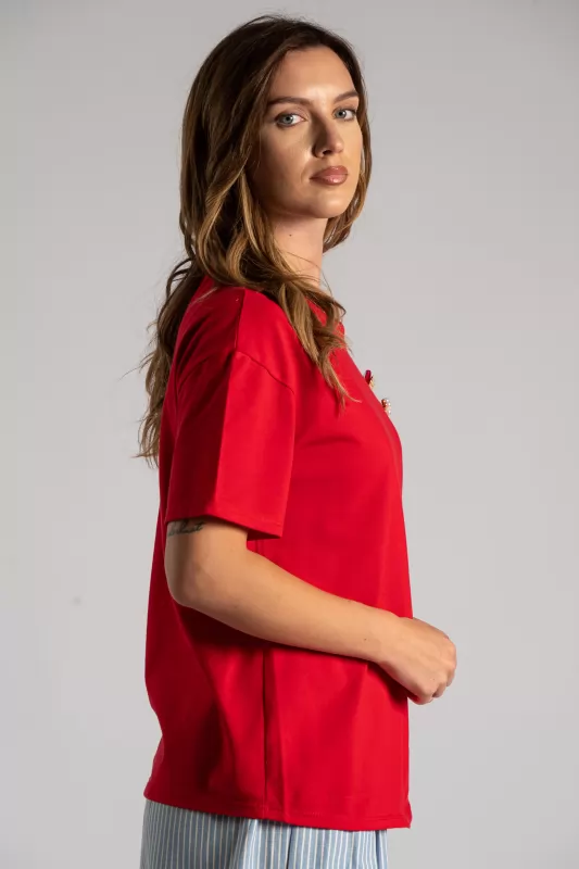 T-shirt Βαμβακερό Καρφίτσες