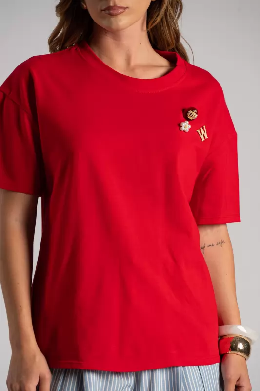 T-shirt Βαμβακερό Καρφίτσες
