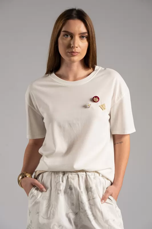 T-shirt Βαμβακερό Καρφίτσες