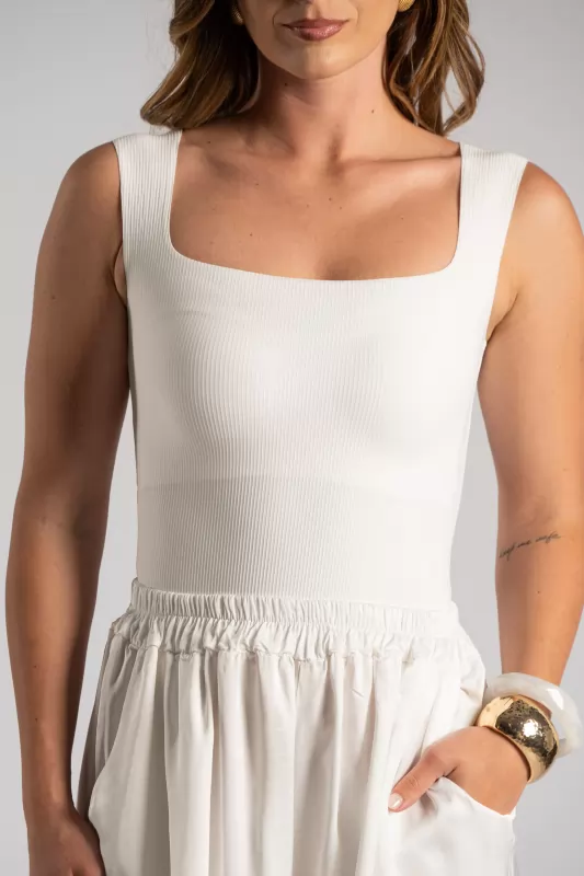 Top Αμάνικο Rib