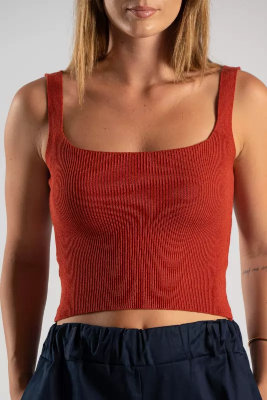 Top Αμάνικο Rib